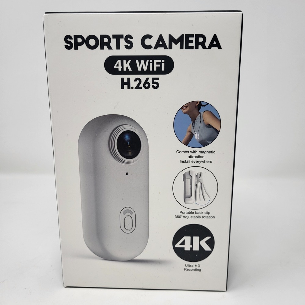 Sports Camera 4K Wifi H.265 White Waterproof Shell Wide Angle Lens